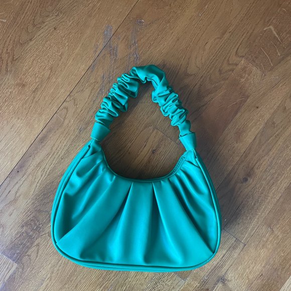GABBI STYLE RUCHED HOBO HANDBAG (GRASS GREEN)  JW PEI LOOK ALIKE - Picture 1 of 5